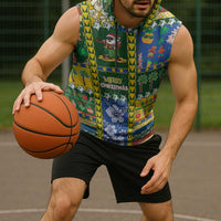 Solomon Islands Christmas Sleeveless Hoodie Festive Beach Vibes - Polynesian Pride