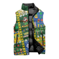 Solomon Islands Christmas Sleeveless Puffer Jacket Festive Beach Vibes - Polynesian Pride