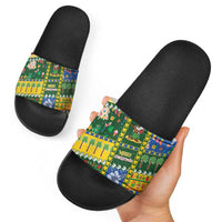 Solomon Islands Christmas Slide Sandals Festive Beach Vibes - Polynesian Pride