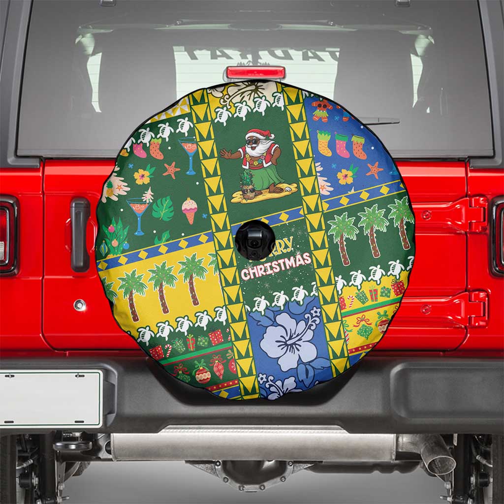 Solomon Islands Christmas Spare Tire Cover Festive Beach Vibes - Polynesian Pride