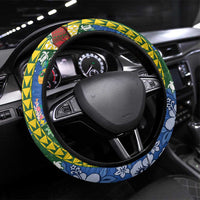 Solomon Islands Christmas Steering Wheel Cover Festive Beach Vibes - Polynesian Pride