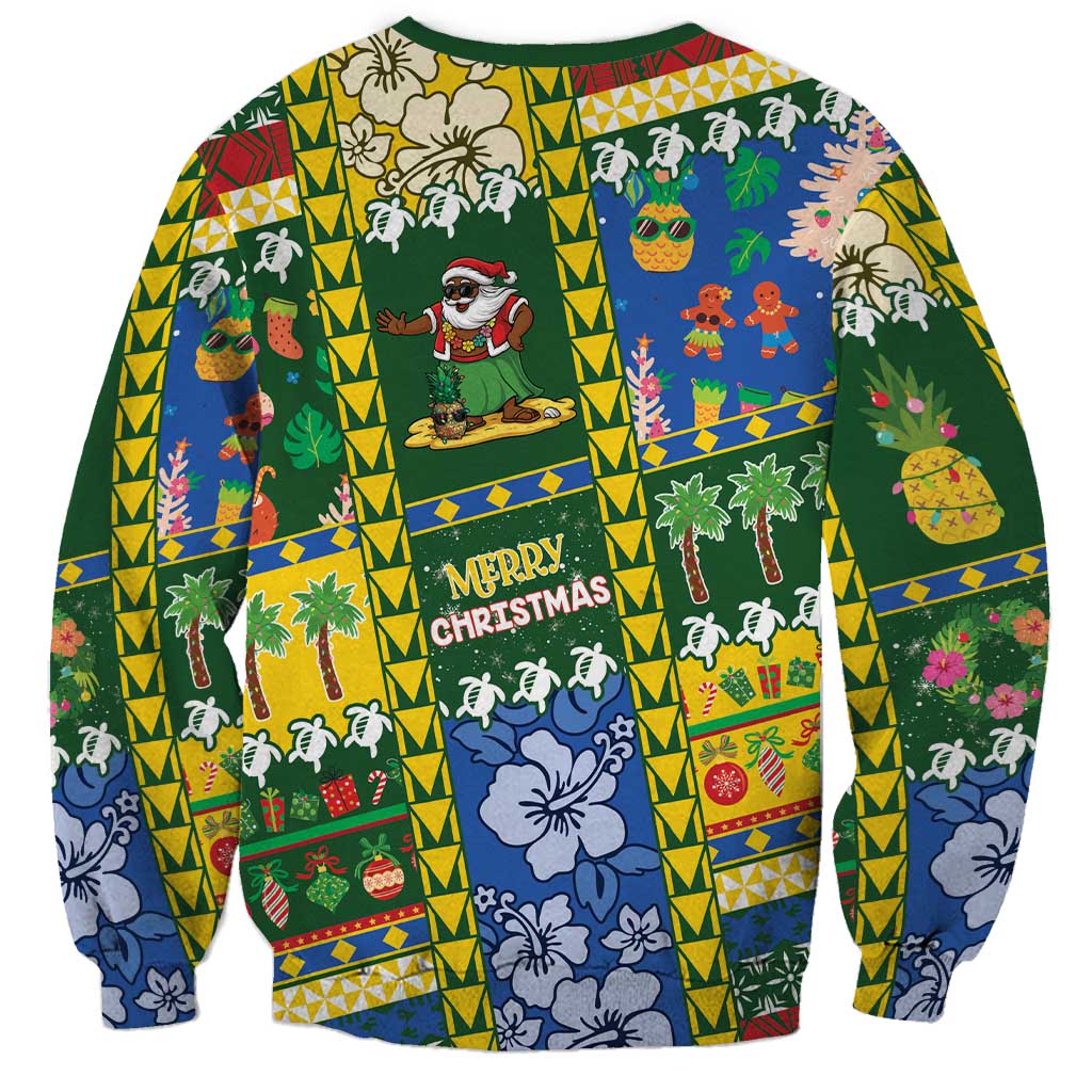 Solomon Islands Christmas Sweatshirt Festive Beach Vibes - Polynesian Pride