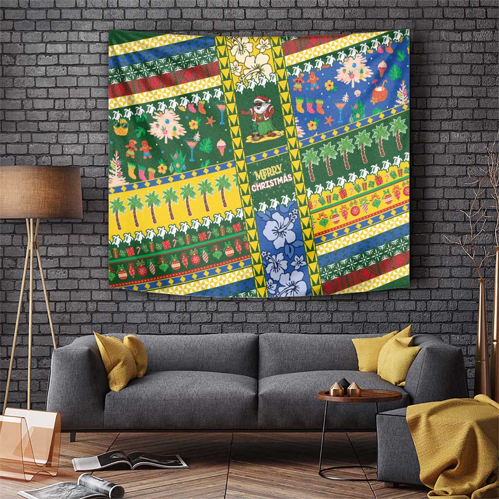 Solomon Islands Christmas Tapestry Festive Beach Vibes - Polynesian Pride