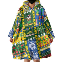 Solomon Islands Christmas Wearable Blanket Hoodie Festive Beach Vibes - Polynesian Pride