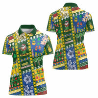 Solomon Islands Christmas Women Polo Shirt Festive Beach Vibes - Polynesian Pride