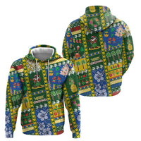 Solomon Islands Christmas Zip Hoodie Festive Beach Vibes - Polynesian Pride