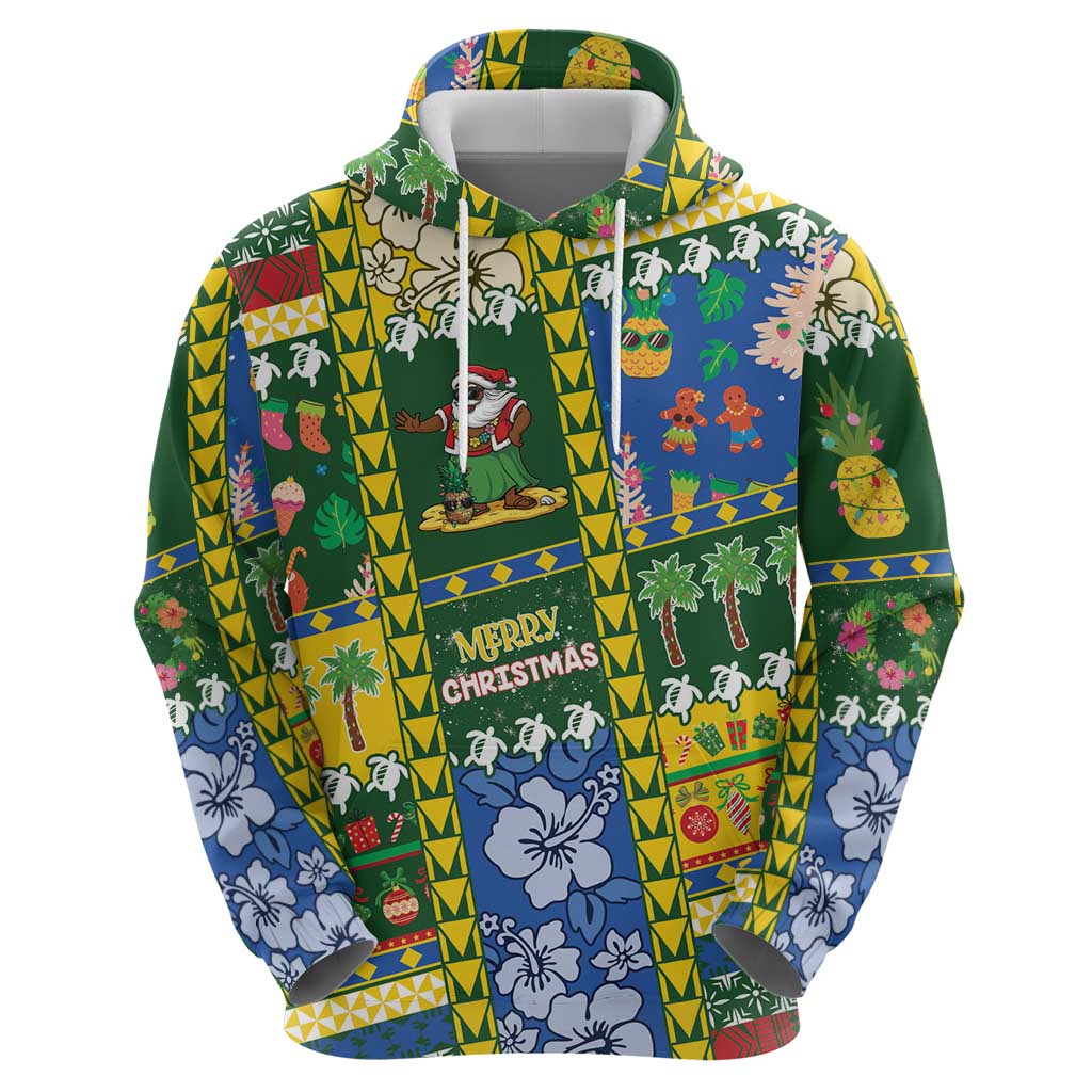 Solomon Islands Christmas Zip Hoodie Festive Beach Vibes - Polynesian Pride
