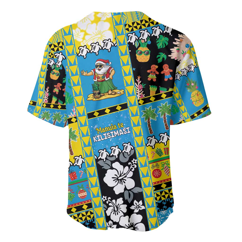 Tuvalu Christmas Baseball Jersey Festive Beach Vibes - Polynesian Pride
