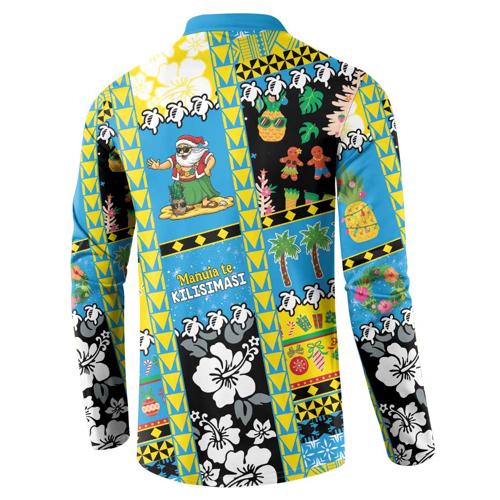 Tuvalu Christmas Button Sweatshirt Festive Beach Vibes - Polynesian Pride