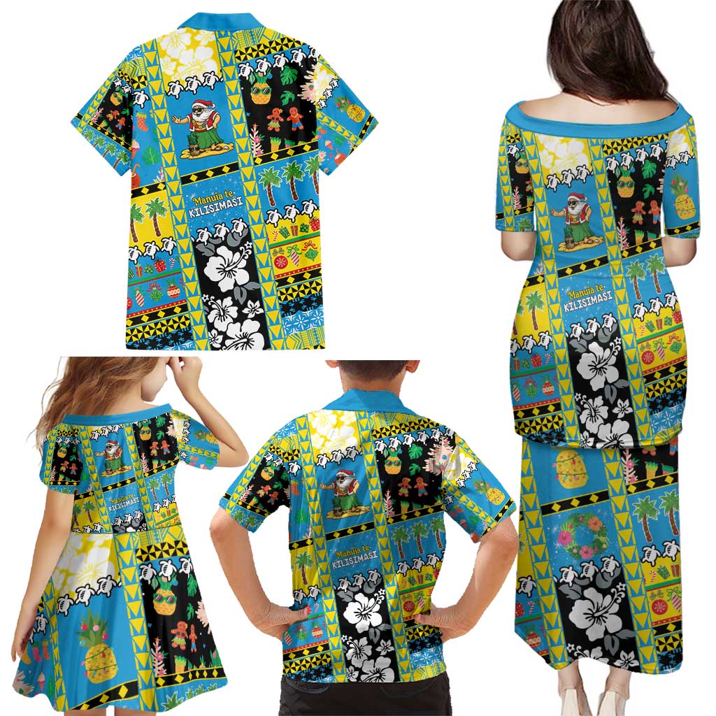 Tuvalu Christmas Family Matching Puletasi and Hawaiian Shirt Festive Beach Vibes - Polynesian Pride