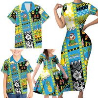Tuvalu Christmas Family Matching Short Sleeve Bodycon Dress and Hawaiian Shirt Festive Beach Vibes - Polynesian Pride