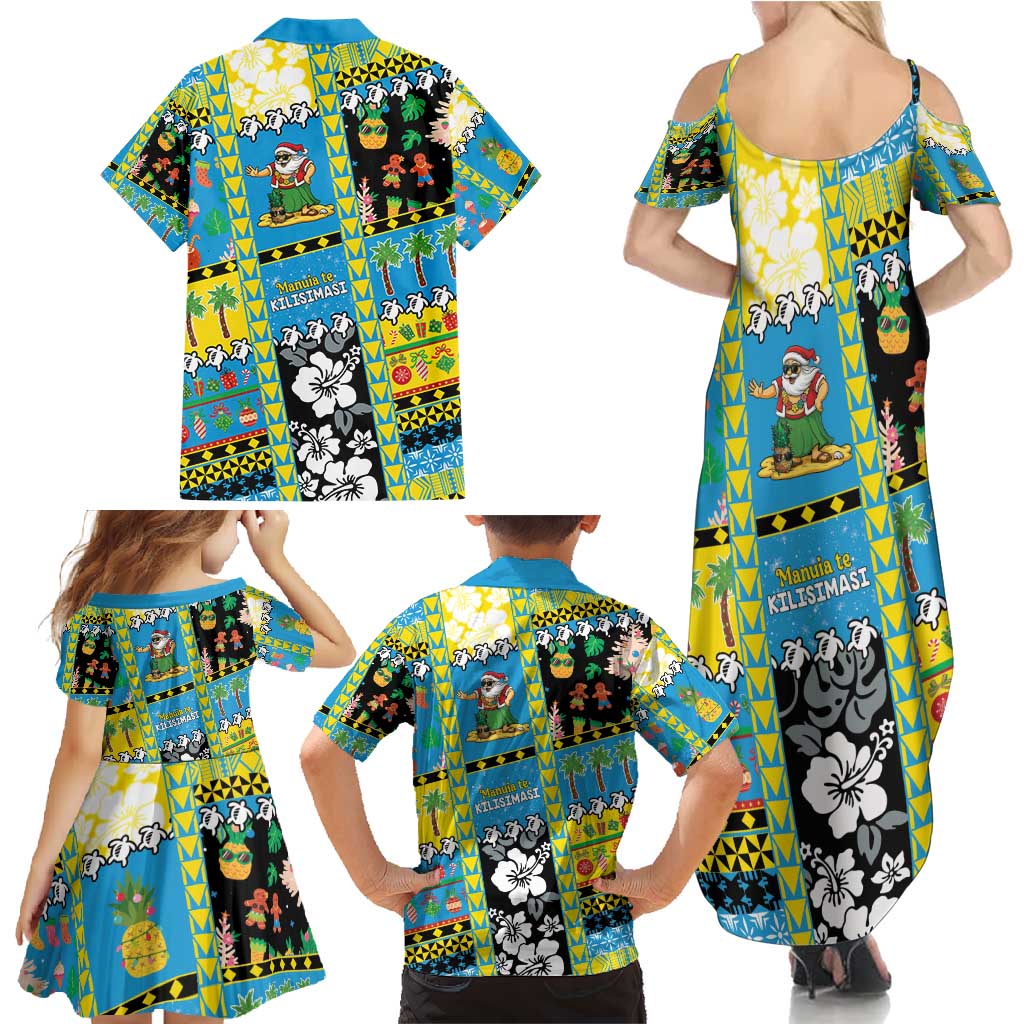 Tuvalu Christmas Family Matching Summer Maxi Dress and Hawaiian Shirt Festive Beach Vibes - Polynesian Pride