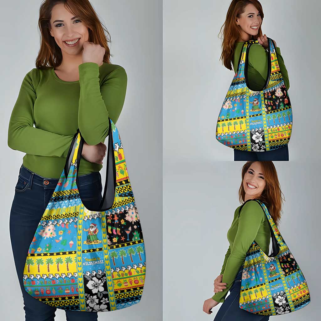 Tuvalu Christmas Grocery Bag Festive Beach Vibes - Polynesian Pride
