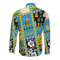 Tuvalu Christmas Long Sleeve Button Shirt Festive Beach Vibes - Polynesian Pride
