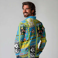 Tuvalu Christmas Long Sleeve Polo Shirt Festive Beach Vibes - Polynesian Pride