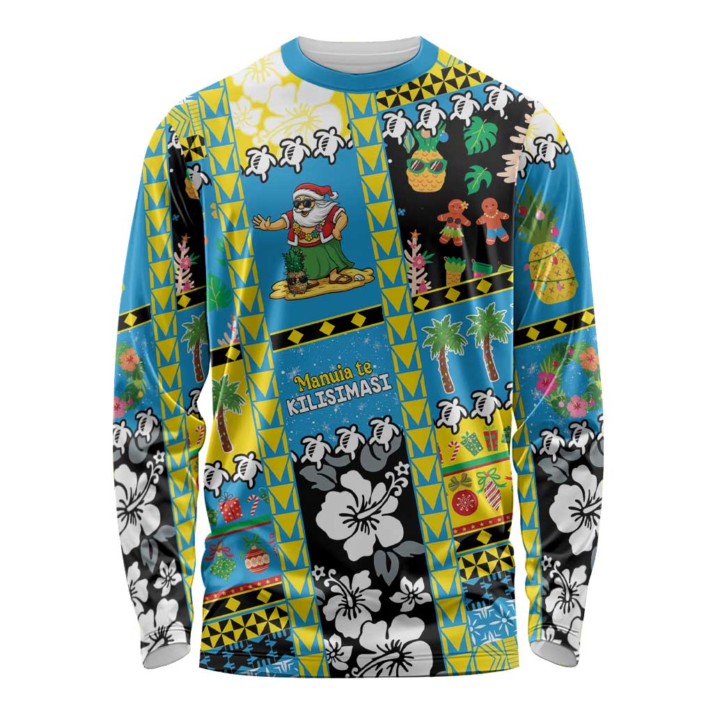 Tuvalu Christmas Long Sleeve Shirt Festive Beach Vibes - Polynesian Pride