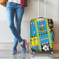 Tuvalu Christmas Luggage Cover Festive Beach Vibes - Polynesian Pride
