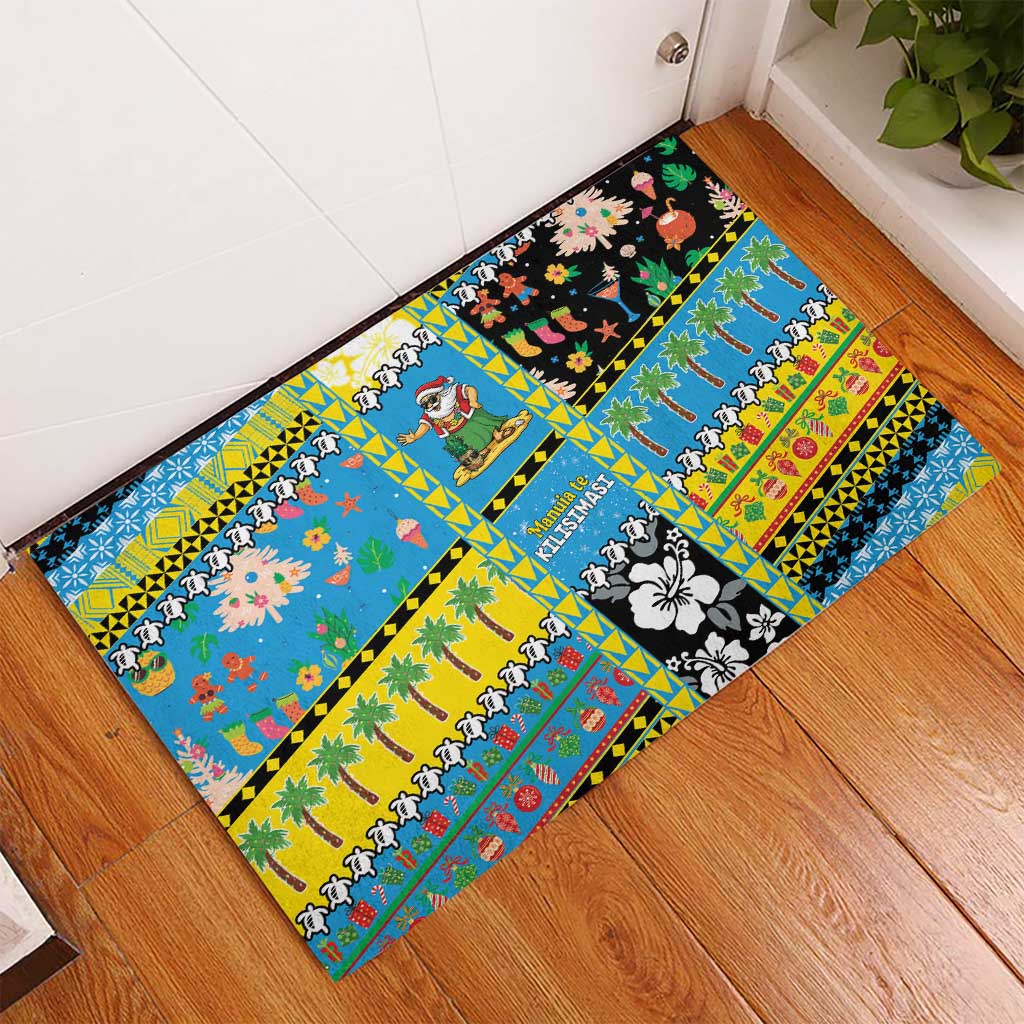 Tuvalu Christmas Rubber Doormat Festive Beach Vibes - Polynesian Pride