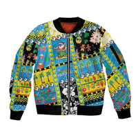 Tuvalu Christmas Sleeve Zip Bomber Jacket Festive Beach Vibes - Polynesian Pride