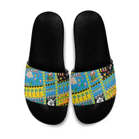 Tuvalu Christmas Slide Sandals Festive Beach Vibes - Polynesian Pride