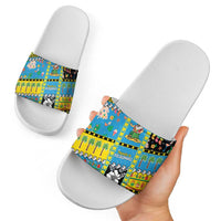 Tuvalu Christmas Slide Sandals Festive Beach Vibes - Polynesian Pride