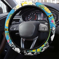 Tuvalu Christmas Steering Wheel Cover Festive Beach Vibes - Polynesian Pride