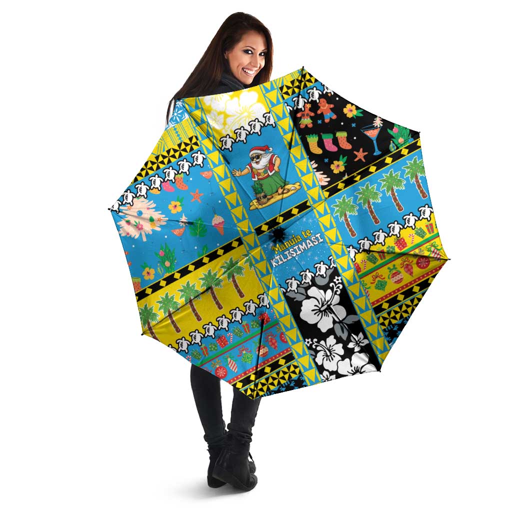 Tuvalu Christmas Umbrella Festive Beach Vibes - Polynesian Pride