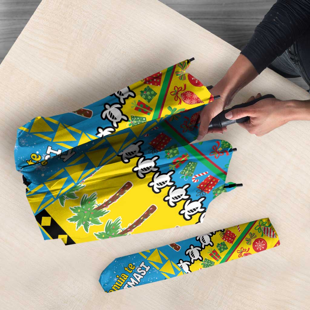 Tuvalu Christmas Umbrella Festive Beach Vibes - Polynesian Pride