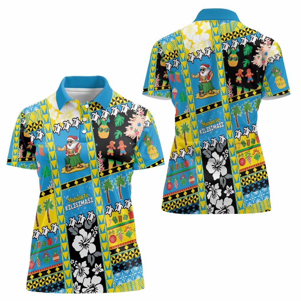 Tuvalu Christmas Women Polo Shirt Festive Beach Vibes - Polynesian Pride