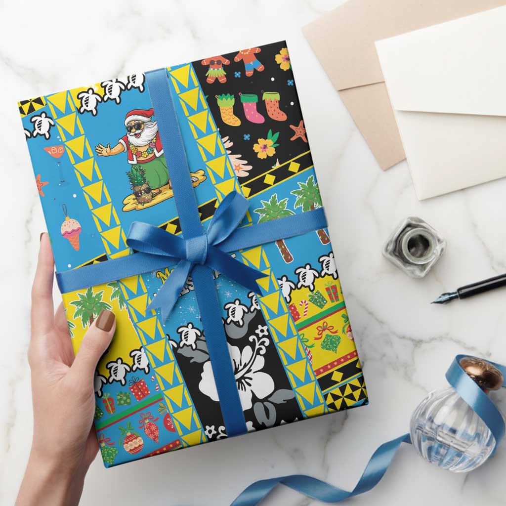 Tuvalu Christmas Wrapping Paper Festive Beach Vibes - Polynesian Pride