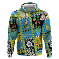Tuvalu Christmas Zip Hoodie Festive Beach Vibes - Polynesian Pride