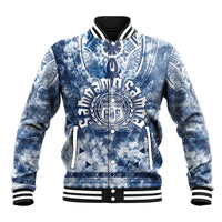 Samoa 685 Baseball Jacket Polynesian Pattern Tie Dye Style