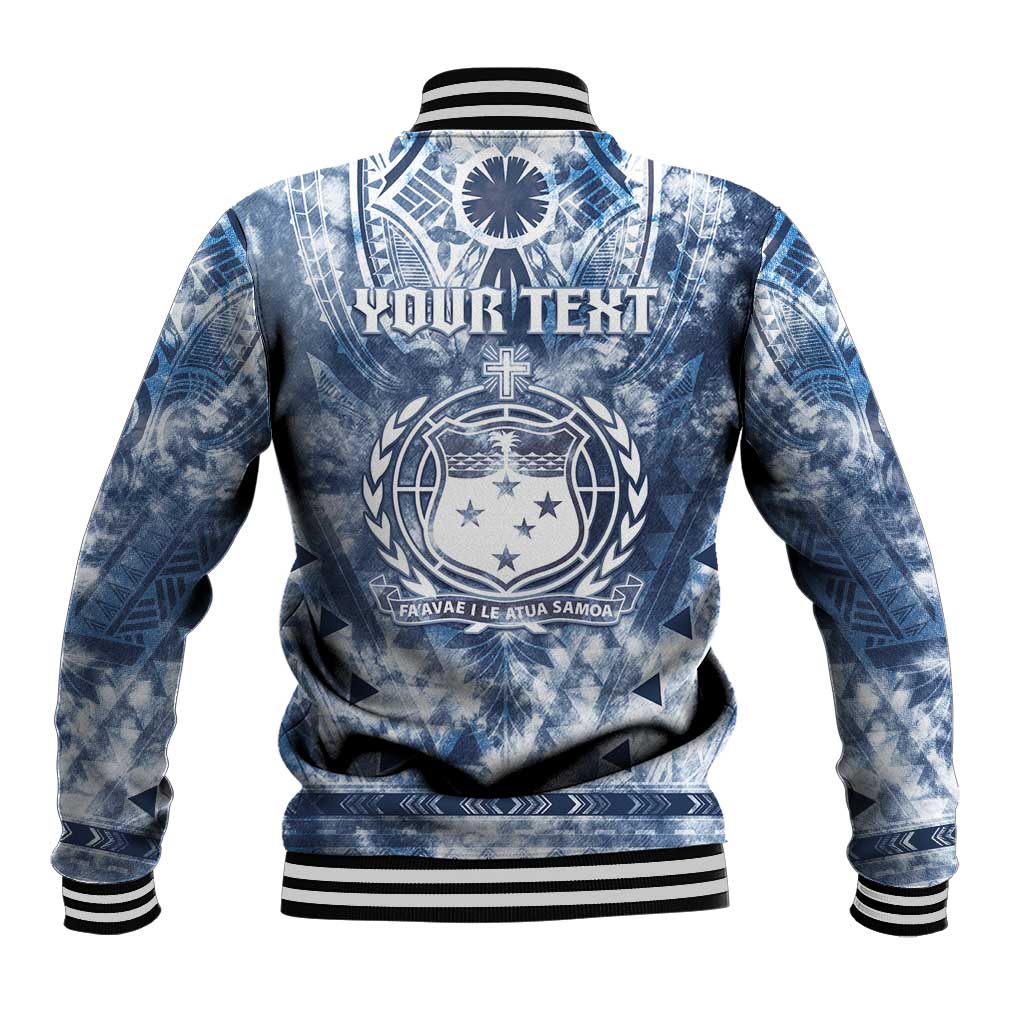 Samoa 685 Baseball Jacket Polynesian Pattern Tie Dye Style