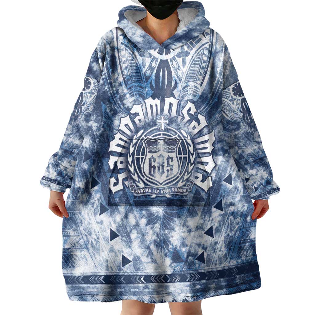 Samoa 685 Wearable Blanket Hoodie Polynesian Pattern Tie Dye Style