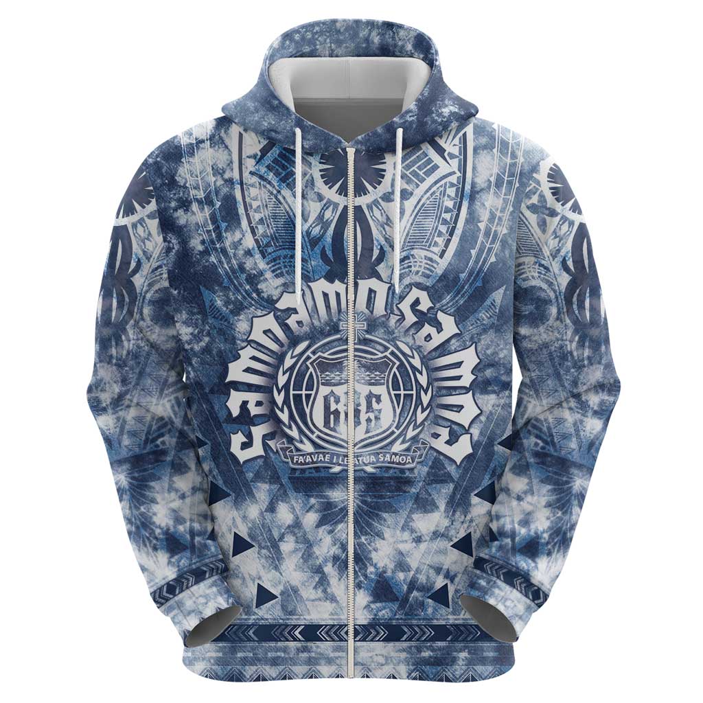 Samoa 685 Zip Hoodie Polynesian Pattern Tie Dye Style LT05 - Polynesian Pride