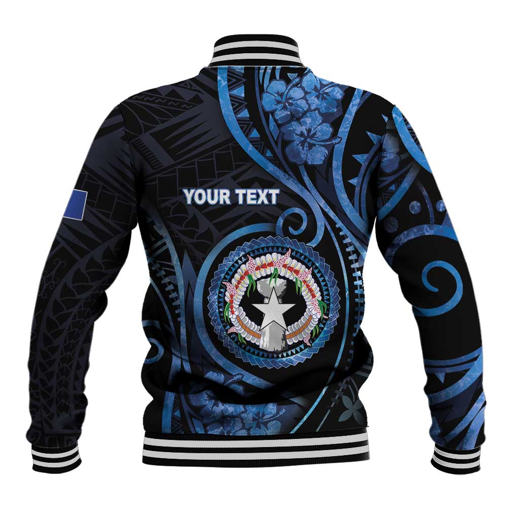 Personalized Northern Mariana Islands Baseball Jacket Ocean Floral Pattern LT05 - Polynesian Pride