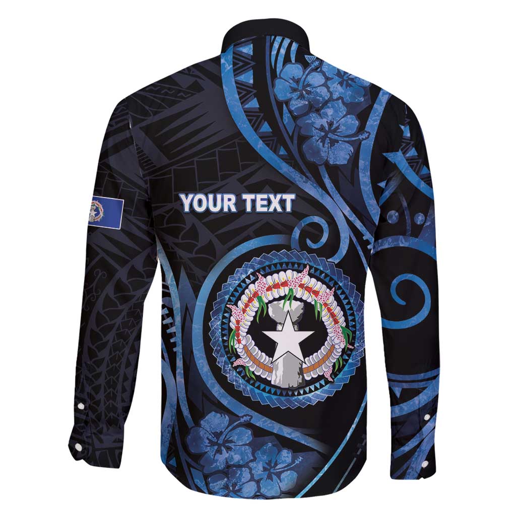 Personalized Northern Mariana Islands Family Matching Long Sleeve Bodycon Dress and Hawaiian Shirt Ocean Floral Pattern