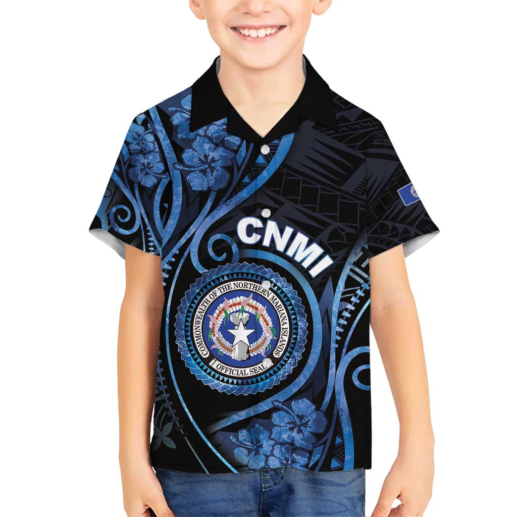 Personalized Northern Mariana Islands Family Matching Long Sleeve Bodycon Dress and Hawaiian Shirt Ocean Floral Pattern