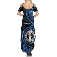 Personalized Northern Mariana Islands Family Matching Summer Maxi Dress and Hawaiian Shirt Ocean Floral Pattern