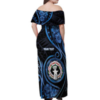 Personalized Northern Mariana Islands Off Shoulder Maxi Dress Ocean Floral Pattern LT05 - Polynesian Pride
