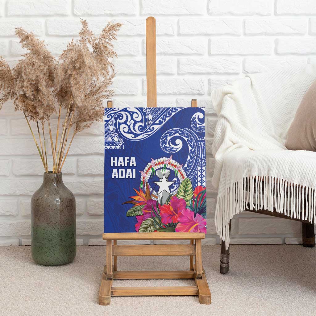 Hafa Adai Northern Mariana Islands Canvas Wall Art Polynesian Tribal Pattern LT05