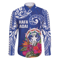 Hafa Adai Northern Mariana Islands Family Matching Off The Shoulder Long Sleeve Dress and Hawaiian Shirt Polynesian Tribal Pattern