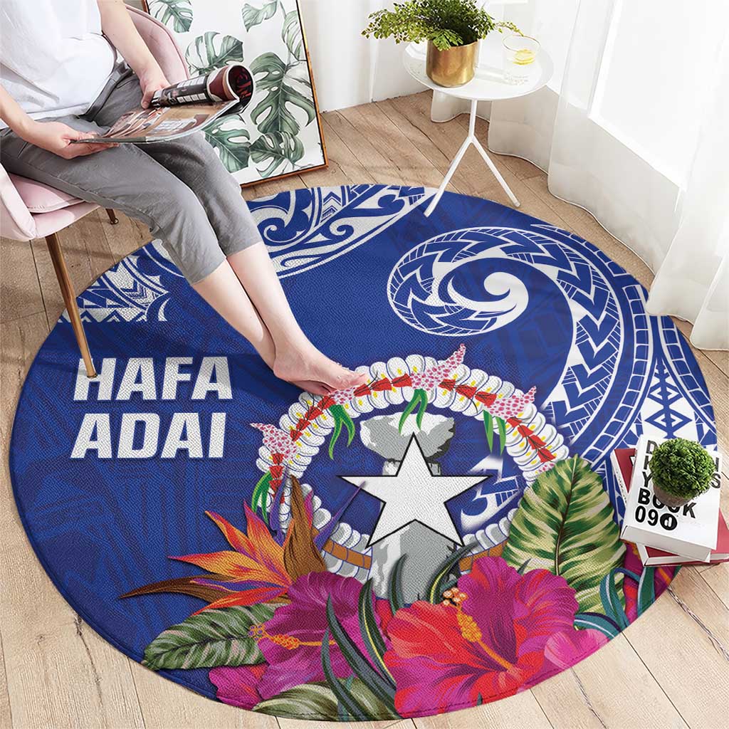 Hafa Adai Northern Mariana Islands Round Carpet Polynesian Tribal Pattern LT05 - Polynesian Pride