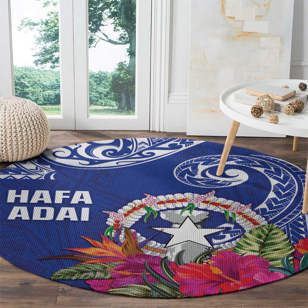 Hafa Adai Northern Mariana Islands Round Carpet Polynesian Tribal Pattern LT05 - Polynesian Pride