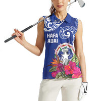 Hafa Adai Northern Mariana Islands Women Sleeveless Polo Shirt Polynesian Tribal Pattern LT05 - Polynesian Pride