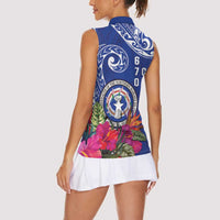 Hafa Adai Northern Mariana Islands Women Sleeveless Polo Shirt Polynesian Tribal Pattern LT05 - Polynesian Pride