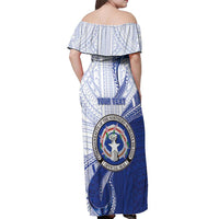 Personalized Northern Mariana Islands Off Shoulder Maxi Dress CNMI Seal LT05 - Polynesian Pride