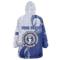 Personalized Northern Mariana Islands Wearable Blanket Hoodie CNMI Seal LT05 - Polynesian Pride
