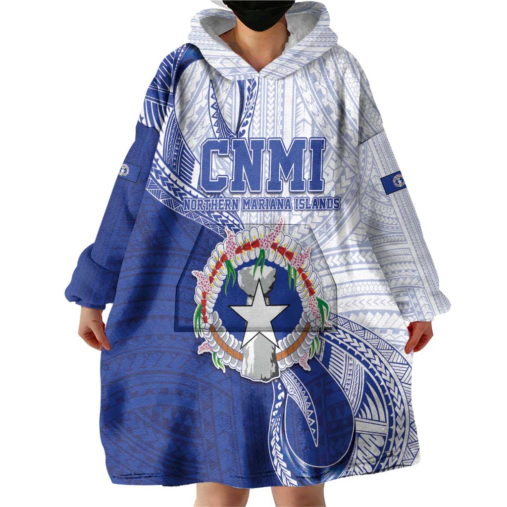 Personalized Northern Mariana Islands Wearable Blanket Hoodie CNMI Seal LT05 - Polynesian Pride