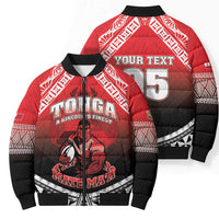 Custom Rugby Tonga MMT Bomber Puffer Jacket Mana O Tonga - Polynesian Pride